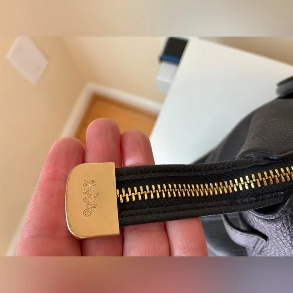 Coach Mini Emma Satchel in Black Refined Pebble Leather with Wallet - Picture 9 of 13